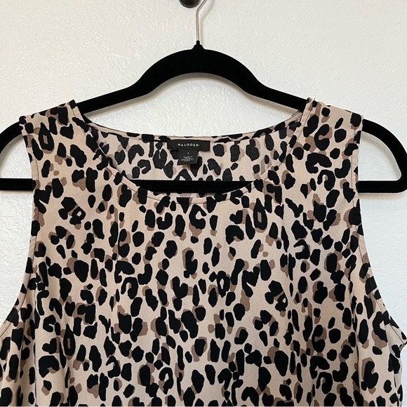 2/$30 Halogen sleeveless top in cheetah print.  SZ L - Picture 3 of 13